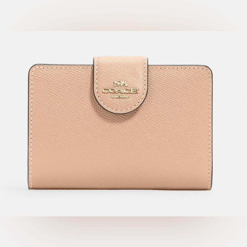 Coach Pebble Leather Wallet in Blush